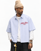 Hidden Archive Blue Striped Boxy Fit Shirt