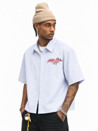 Hidden Archive Blue Striped Boxy Fit Shirt