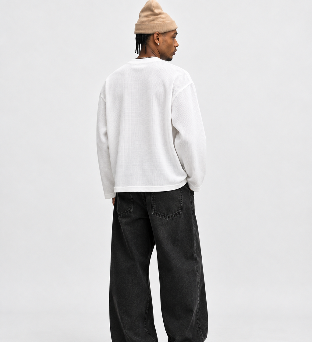 Sacred Ruins White Waffle Knit Tee