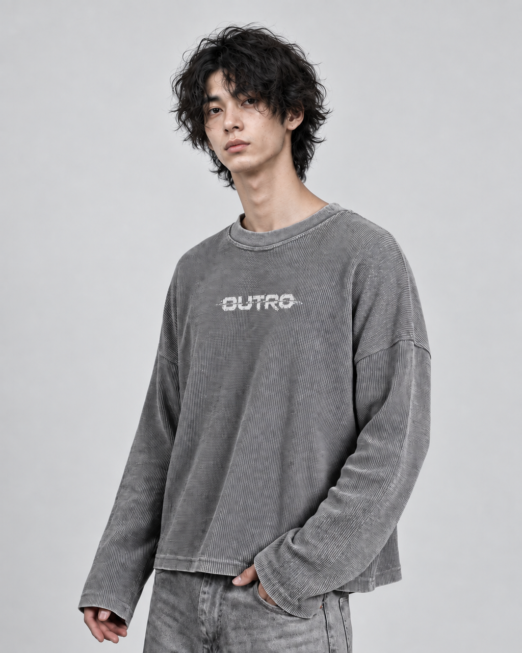 Core Logo Acidwash Waffle Knit Tee