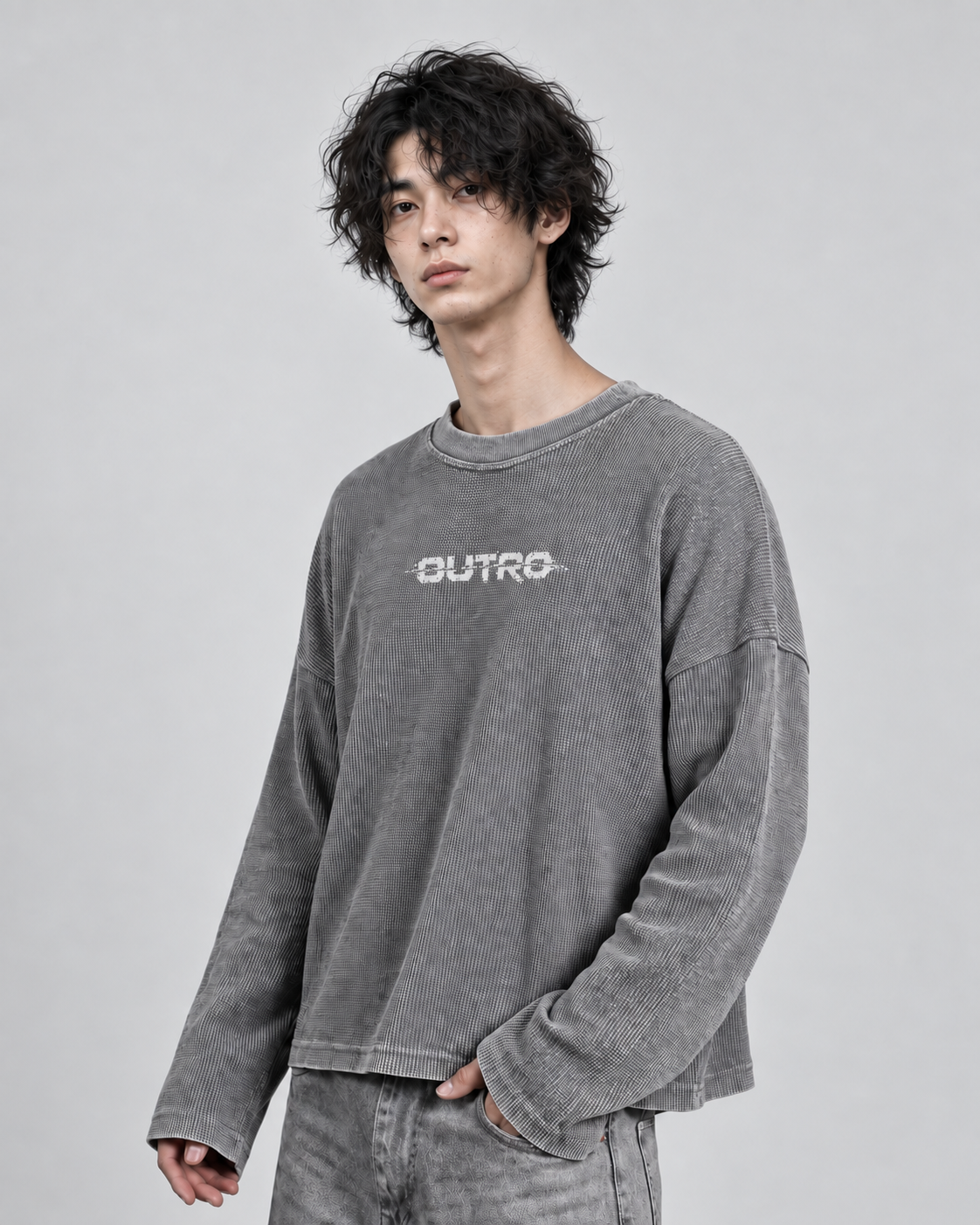 Core Logo Acidwash Waffle Knit Tee