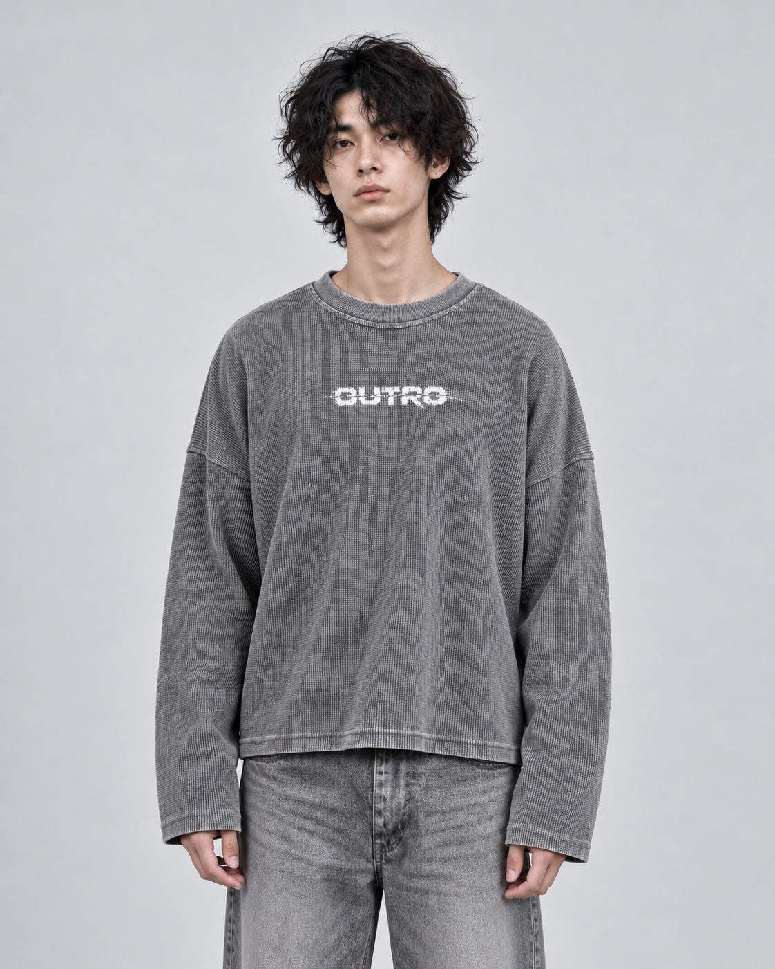 Core Logo Acidwash Waffle Knit Tee