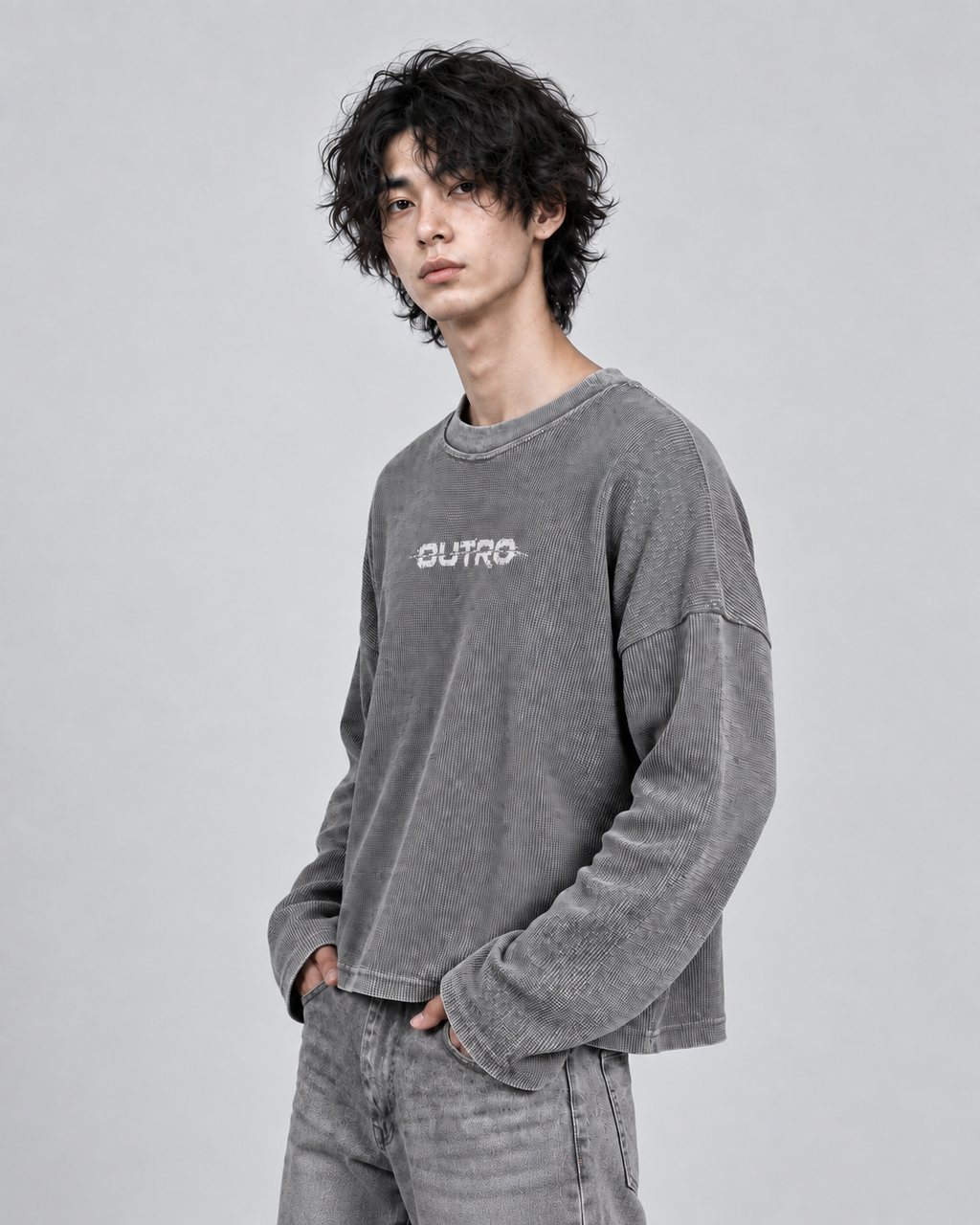 Core Logo Acidwash Waffle Knit Tee