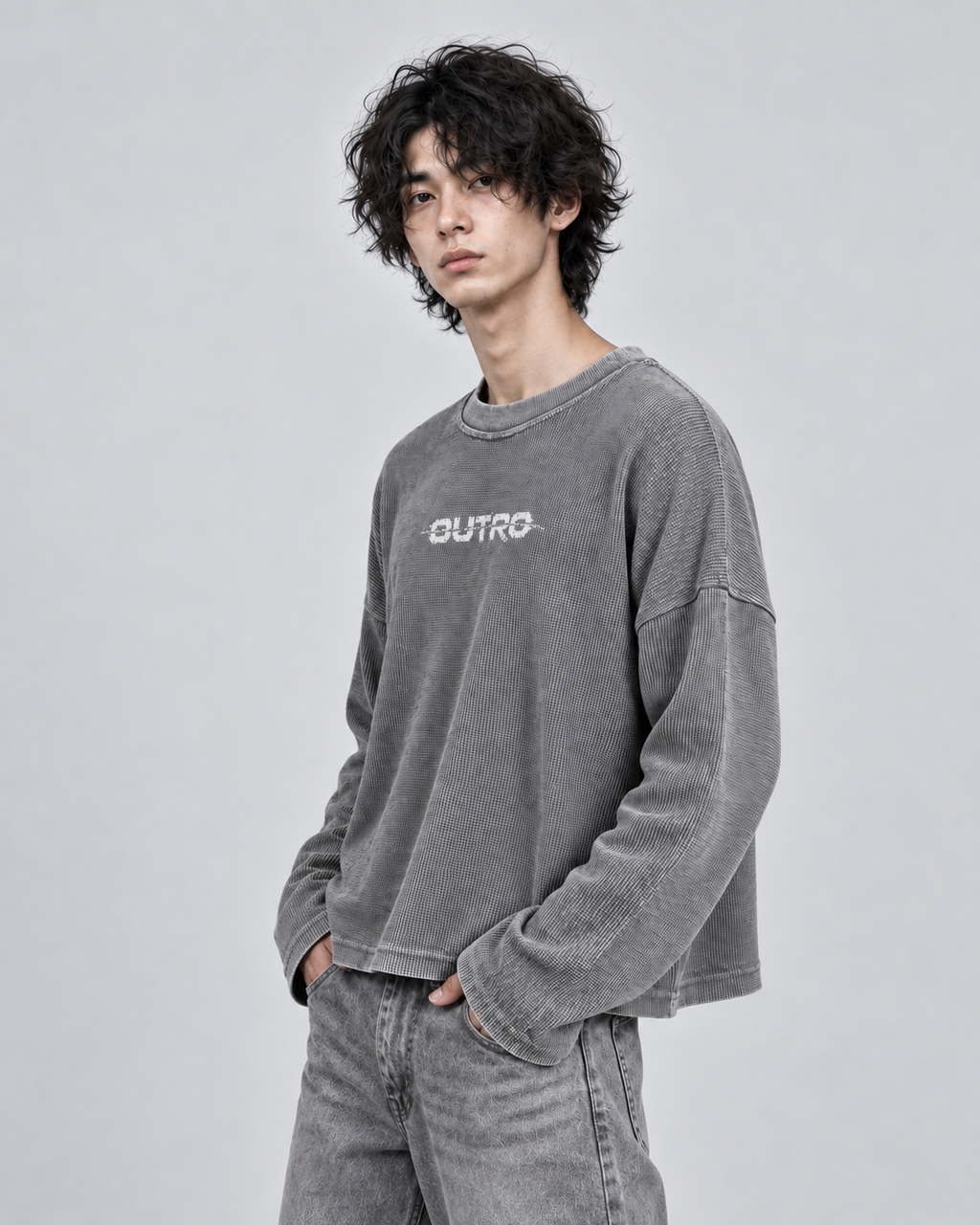 Core Logo Acidwash Waffle Knit Tee