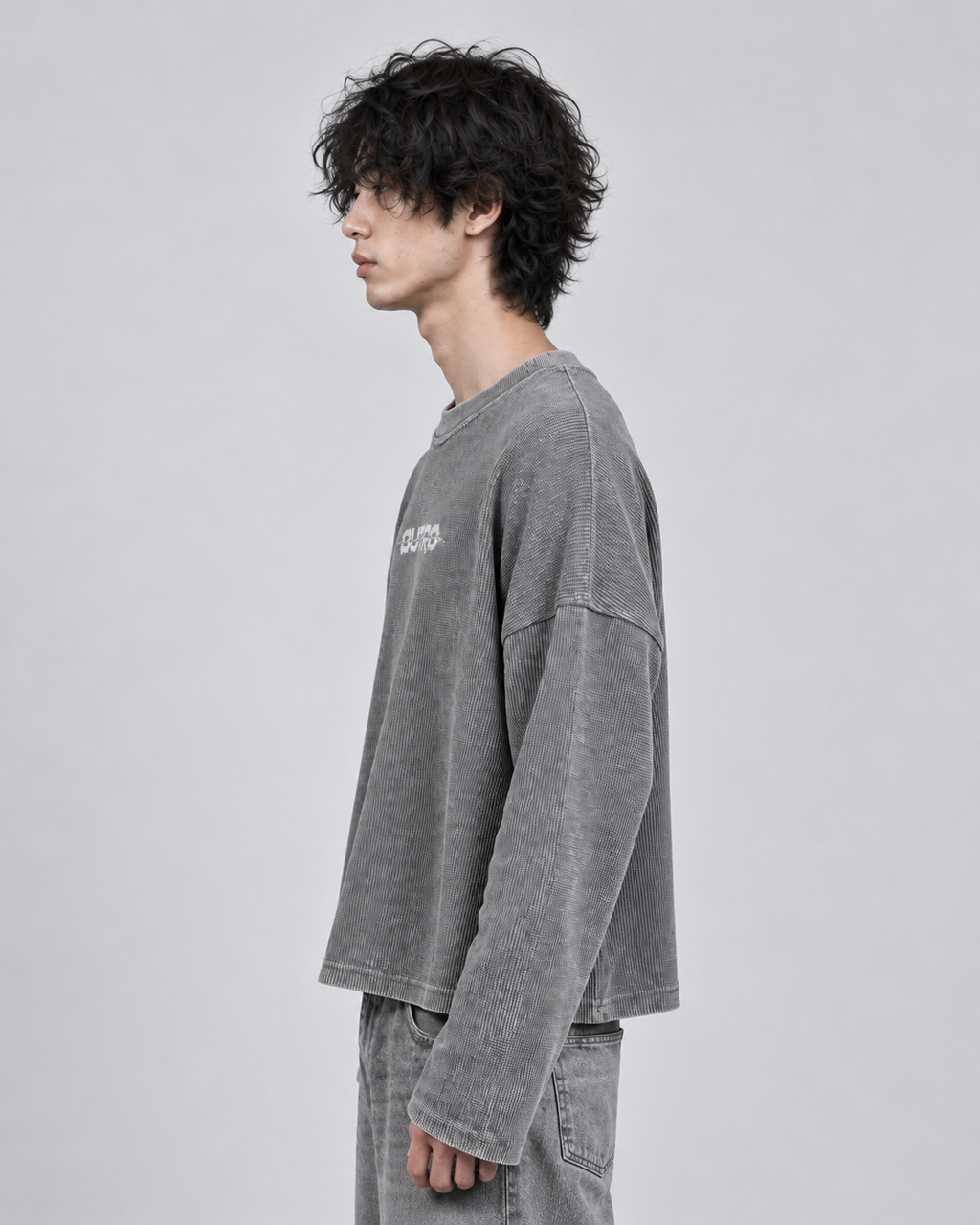 Core Logo Acidwash Waffle Knit Tee