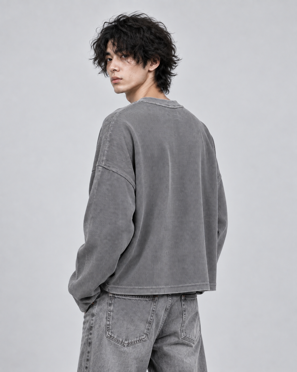 Core Logo Acidwash Waffle Knit Tee