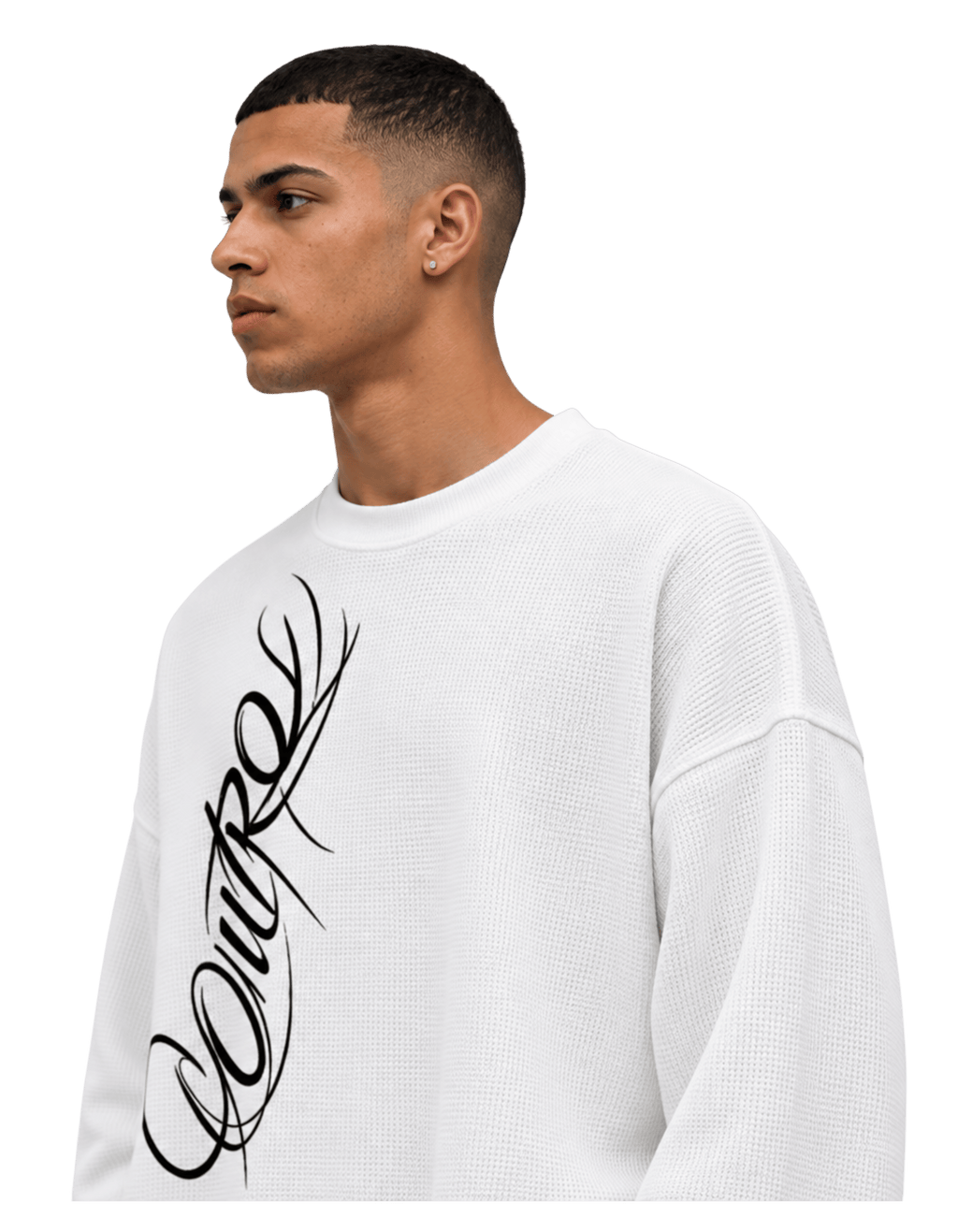 OUTRO Script Flow Oversized Waffle Knit