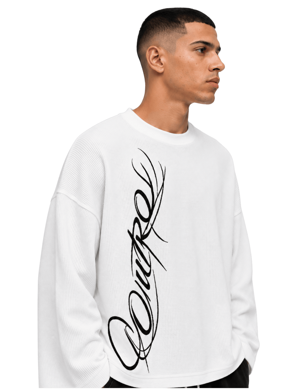 OUTRO Script Flow Oversized Waffle Knit