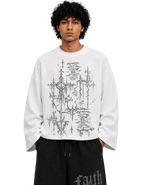 OUTRO Sacred Script Oversized Waffle Knit