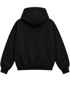 Black Boxy Dual Zipper Hoodie Back Design