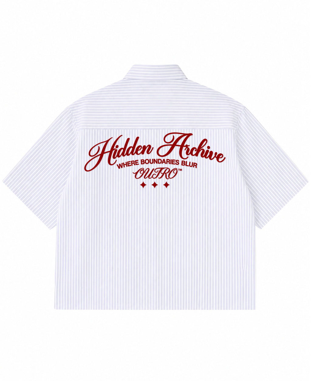 Blue Striped Oxford Boxy Shirt Back Design