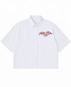 Blue Striped Oxford Boxy Shirt Front Design