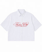 Blue Striped Oxford Boxy Shirt Front Design