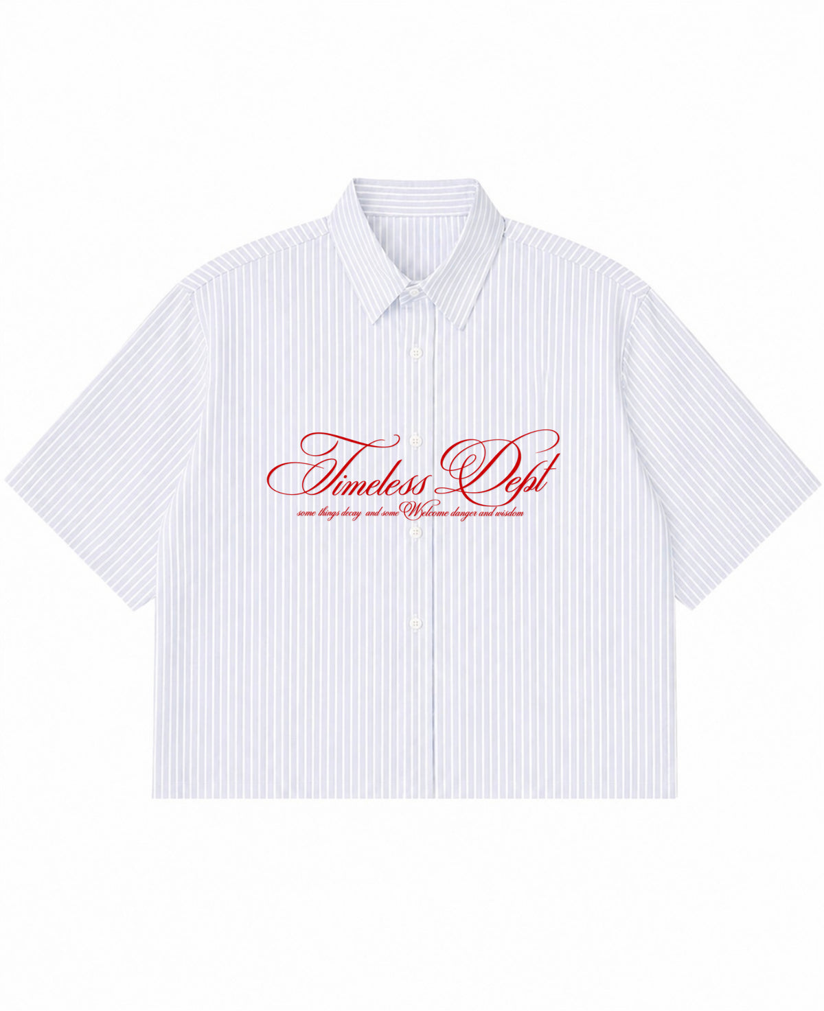 Blue Striped Oxford Boxy Shirt Front Design
