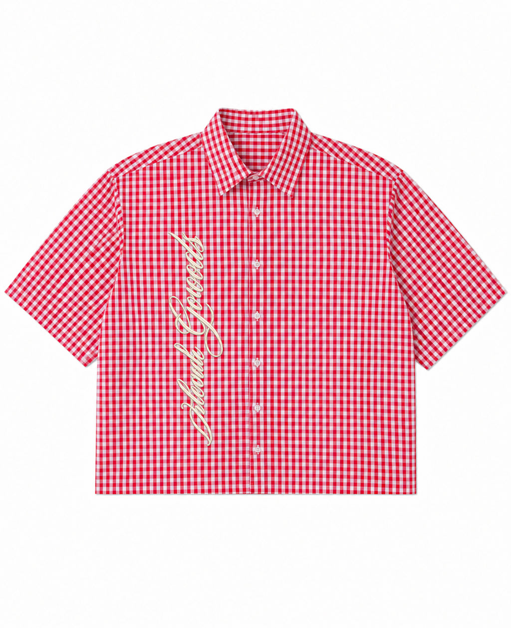 Red Picnic Oxford Boxy Shirt Front Design