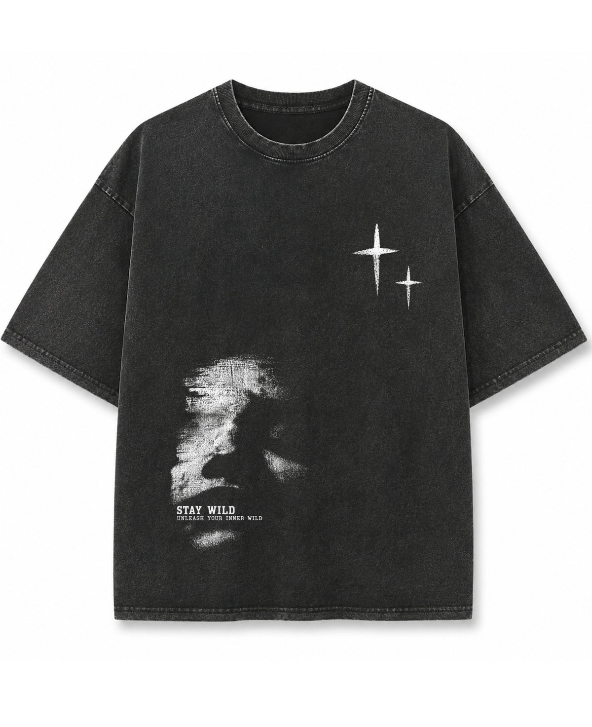Vintage Fade Wash Oversized T-shirt Front Design