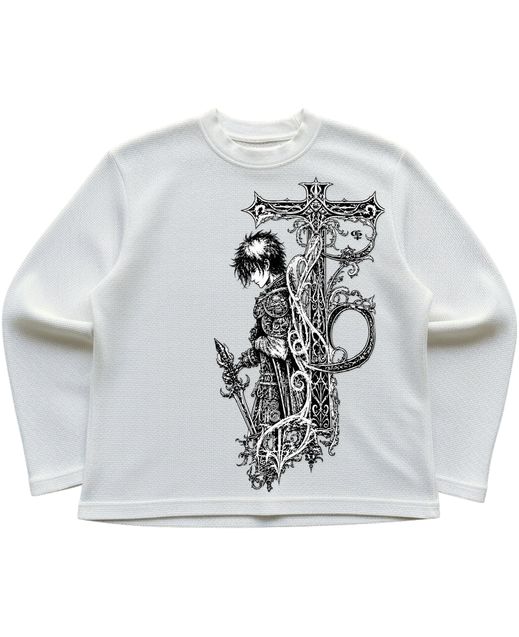 Off-white waffle knit oversized full-sleeve Front Design