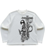 Off-white waffle knit oversized full-sleeve Front Design