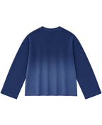Blue Ombré Waffle Knit Oversized Full-Sleeve Back Design