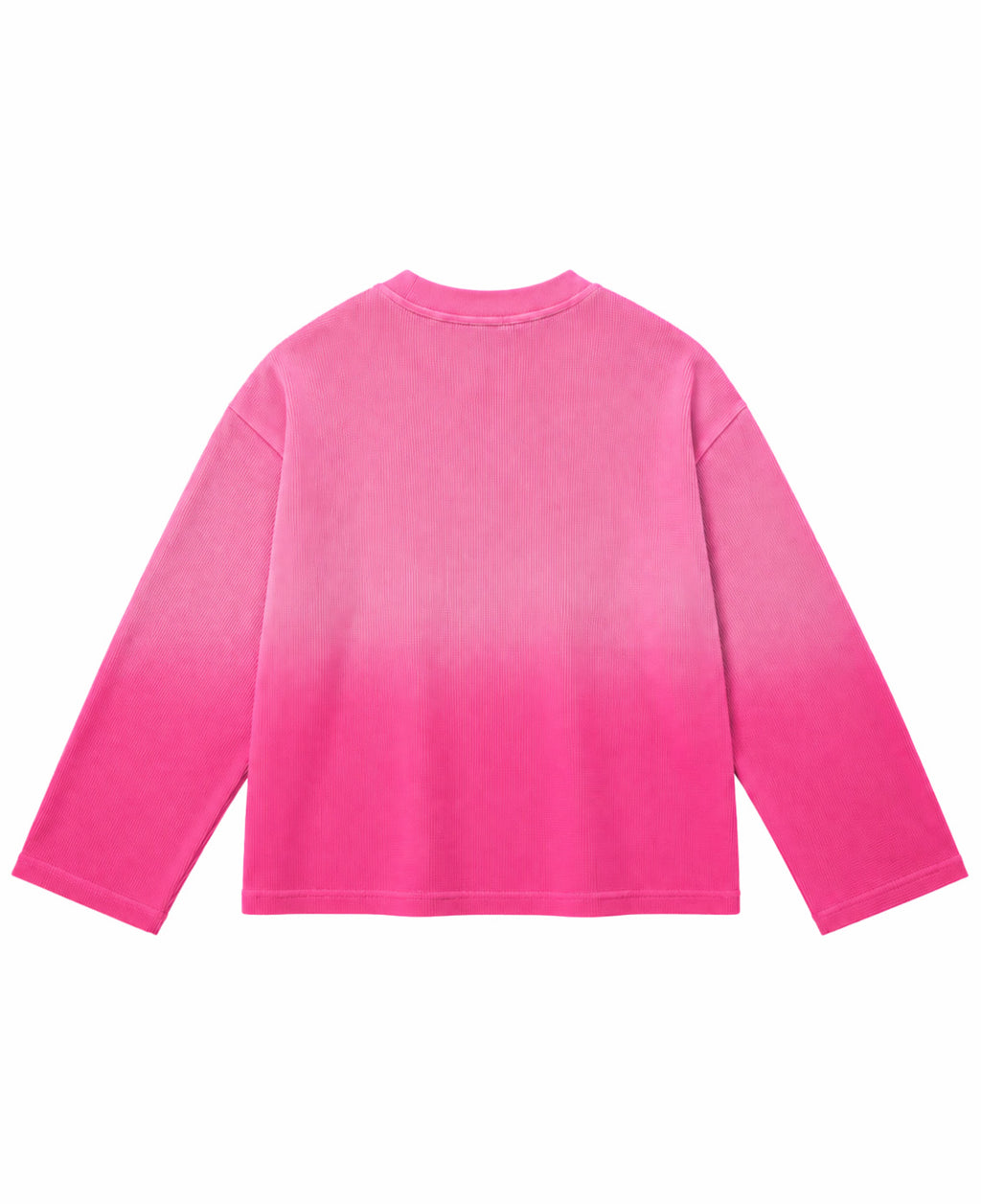 Pink Ombré Waffle Knit Oversized Full-Sleeve Back Design