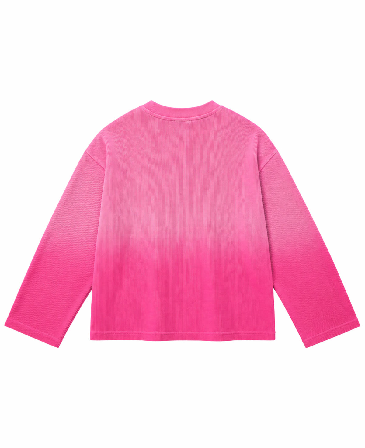 Pink Ombré Waffle Knit Oversized Full-Sleeve Back Design