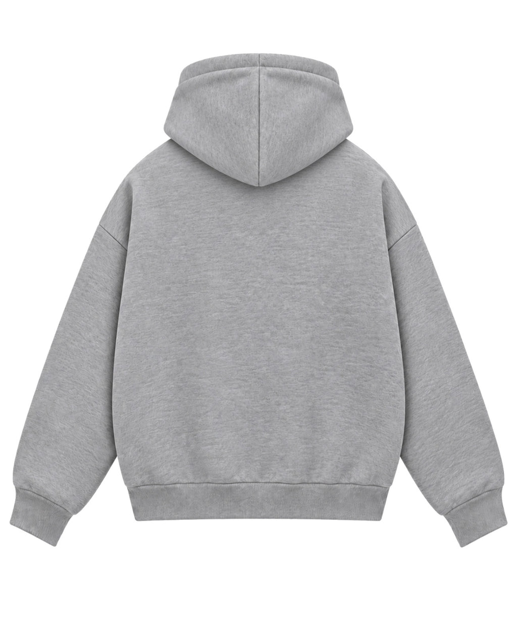 Grey Boxy Dual Zipper Hoodie Back Design