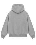 Grey Boxy Dual Zipper Hoodie Back Design