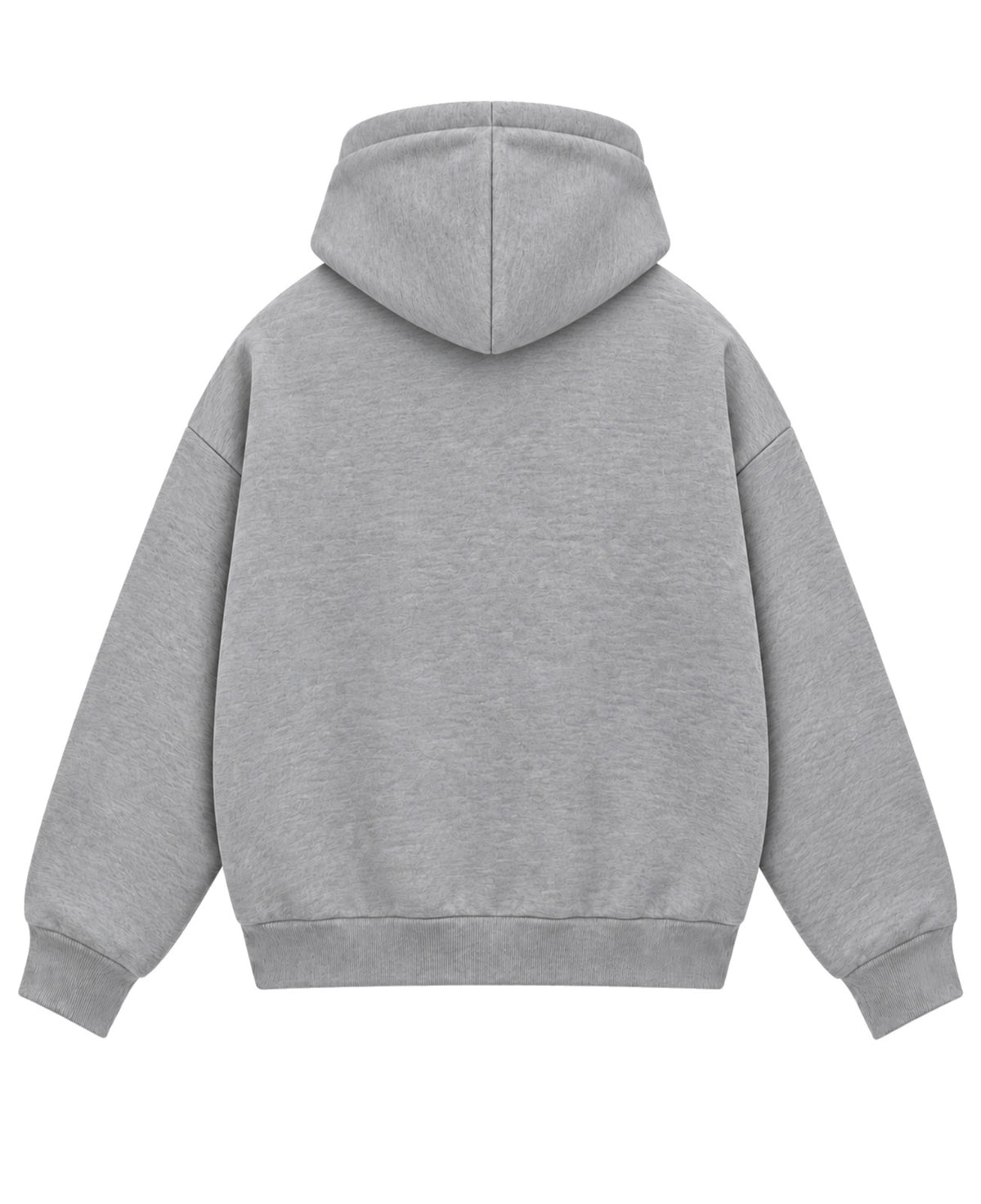 Grey Boxy Dual Zipper Hoodie Back Design