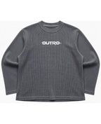 Acidwash waffle knit oversized full-sleeve Front Design